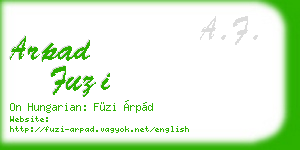 arpad fuzi business card