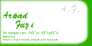 arpad fuzi business card